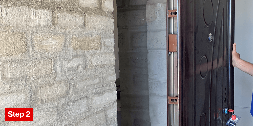 Steel door DIY installation guide - Insert the door from the outside