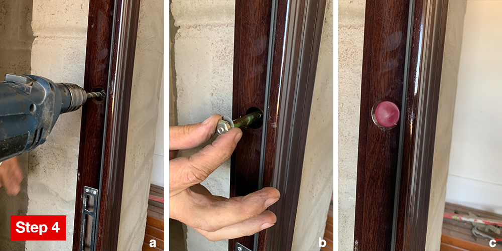 Steel door DIY installation guide - Install the rawl bolt