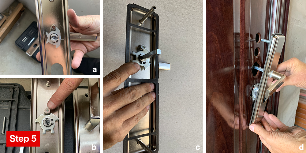 Steel door DIY installation guide - prep the handle for fitting