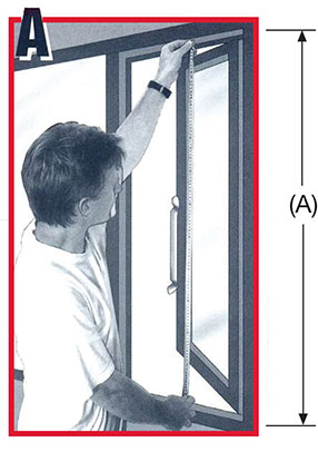 Measure the window frame opening of your window - The height