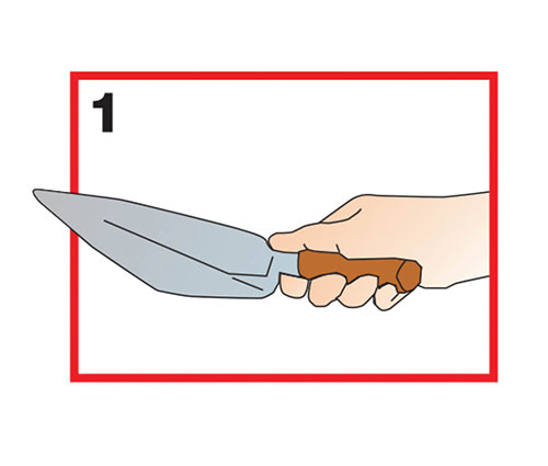 Hold the trowel with your thumb