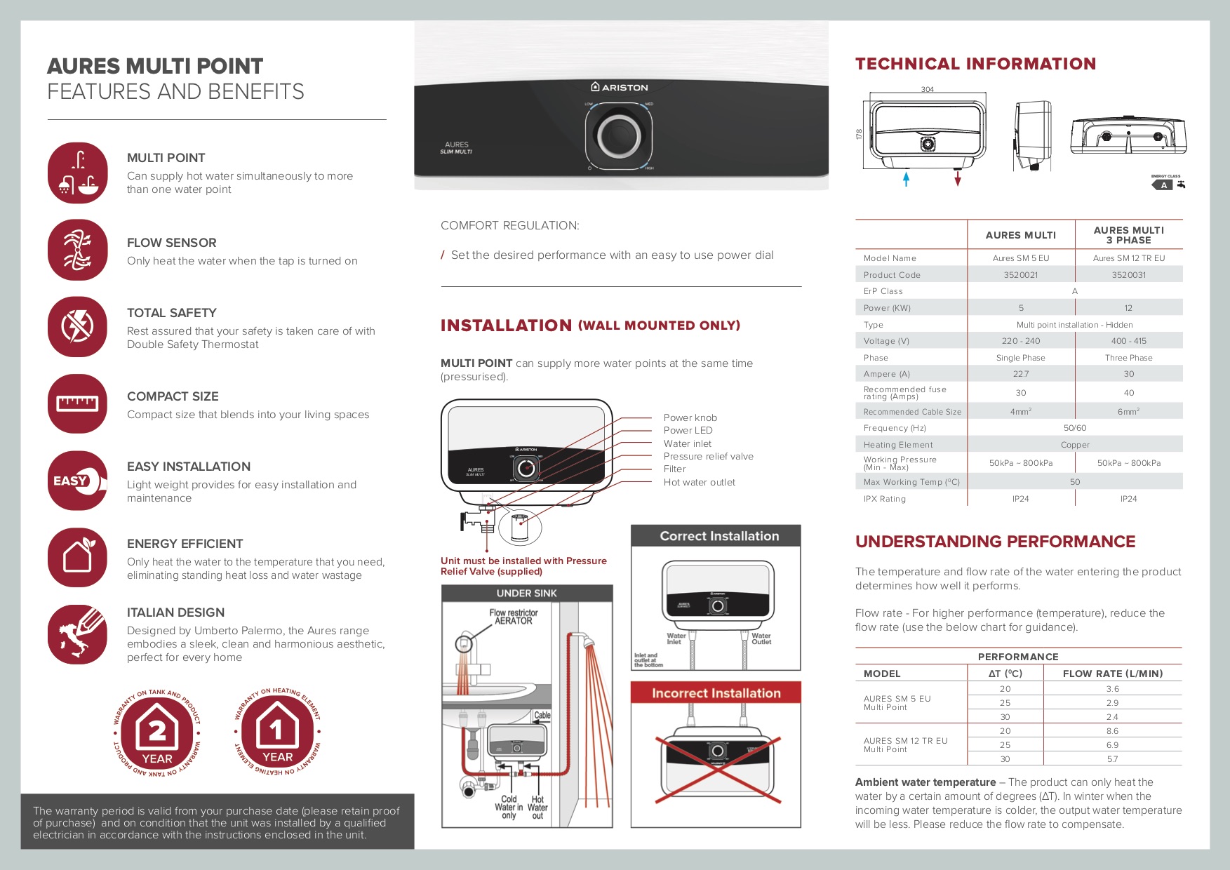 Aures Multi Build it - Ariston Electric Instantaneous Water Heaters