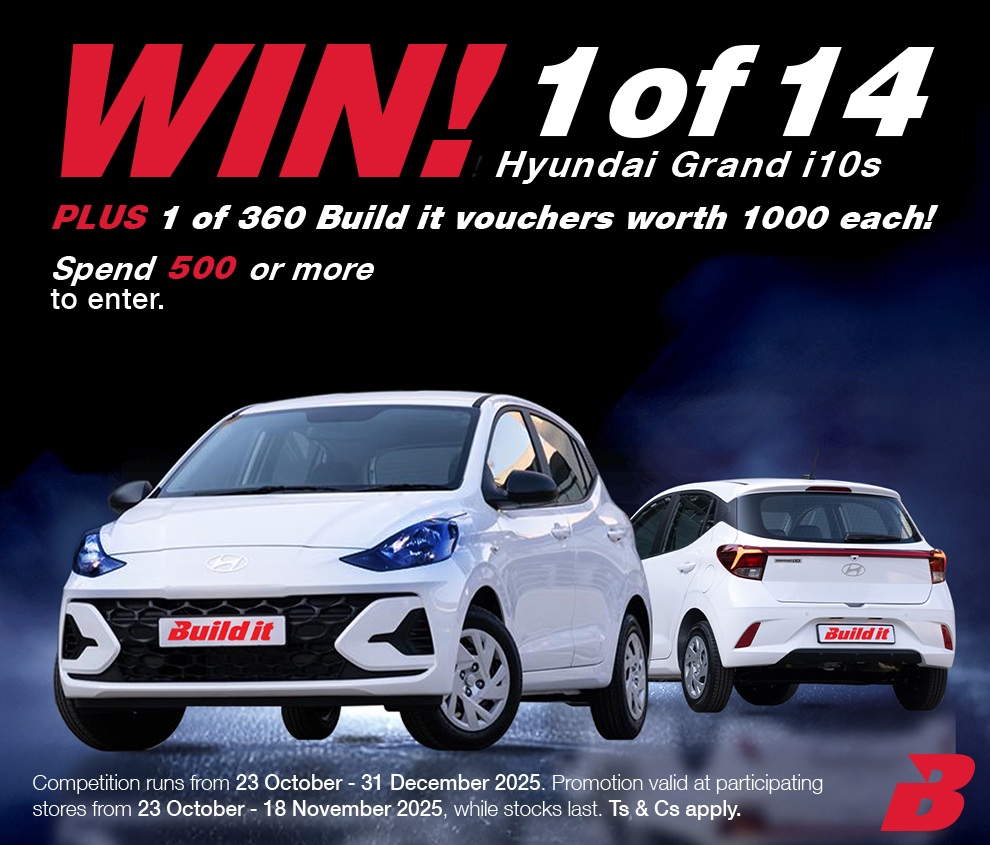 Win 1 of 14 Hyundai Grand i10s PLUS 1 of 360 Build it vouchers worth 1000