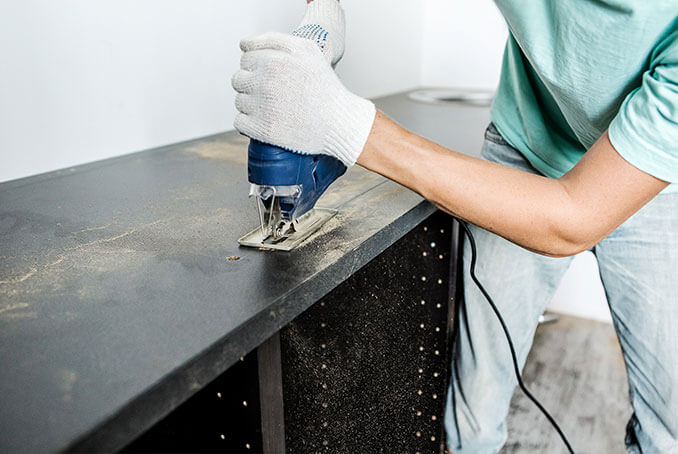 Fit a Sink into a New Wooden Counter Top - use a jigsaw